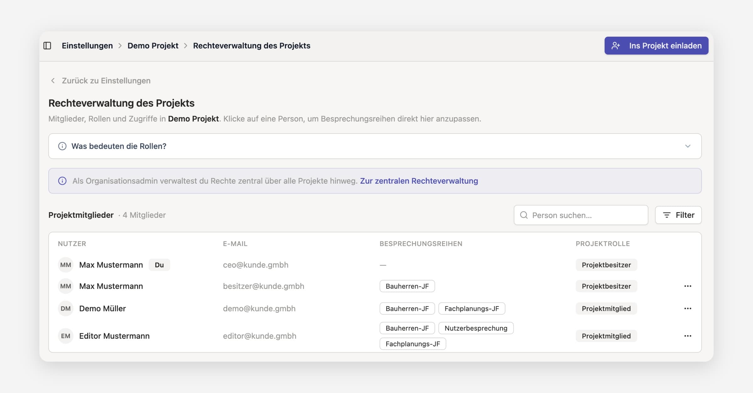 Rechteverwaltung