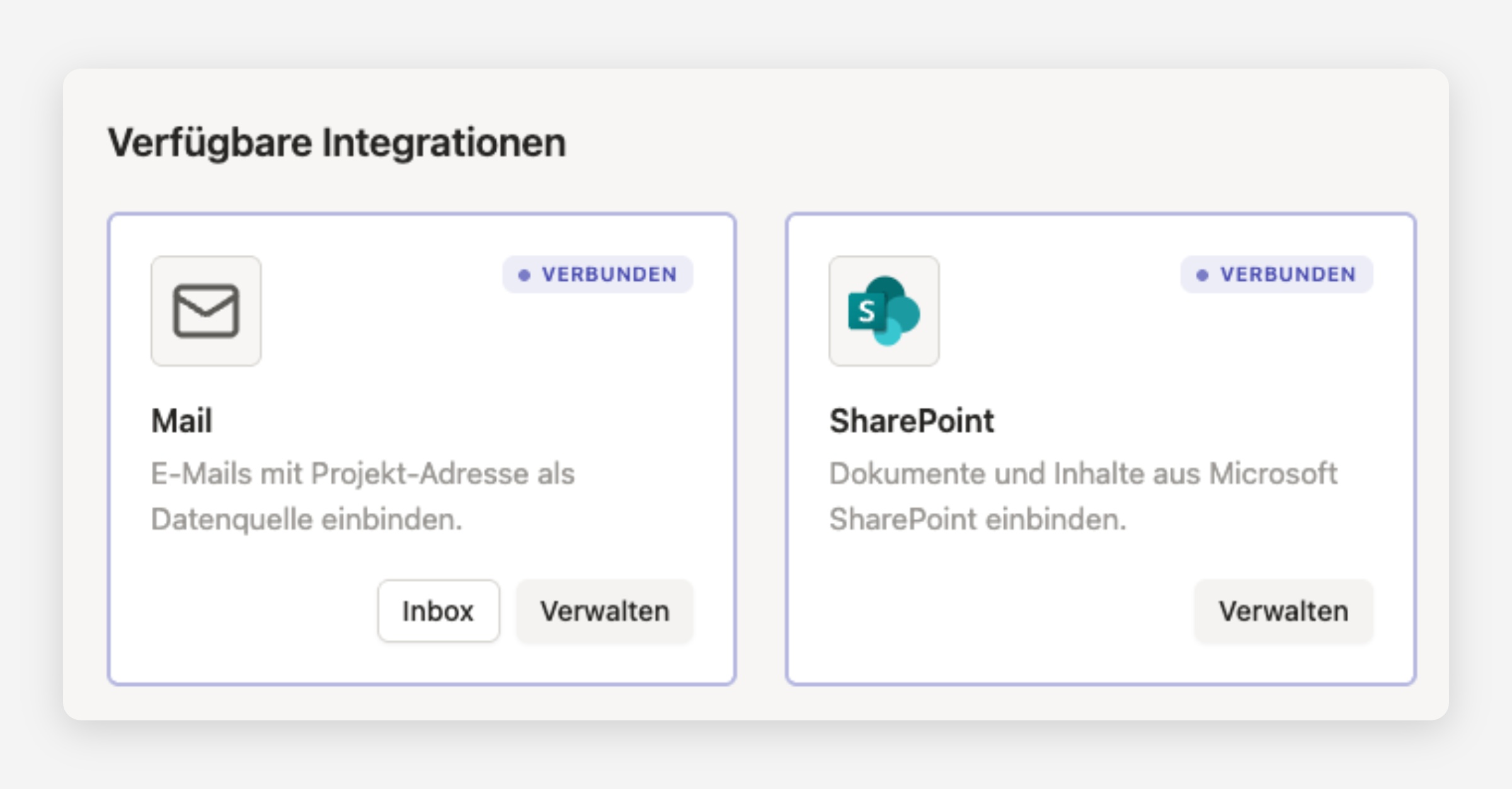 E-Mail an Ihr Projekt anbinden